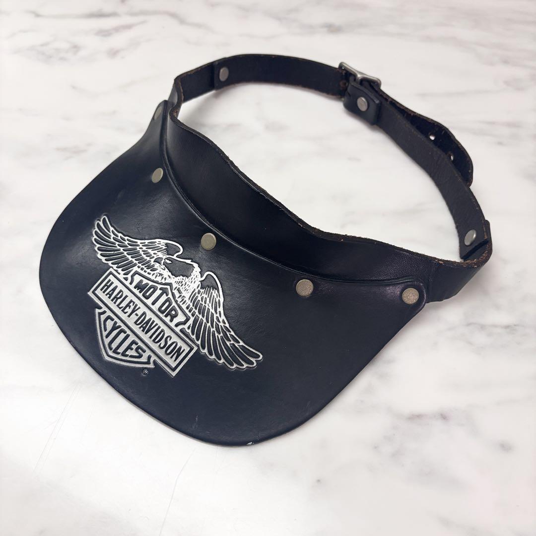 Harley Davidson レザー サンバイザー ハーレーダビッドソン 本革セキュリティ・セーフティ