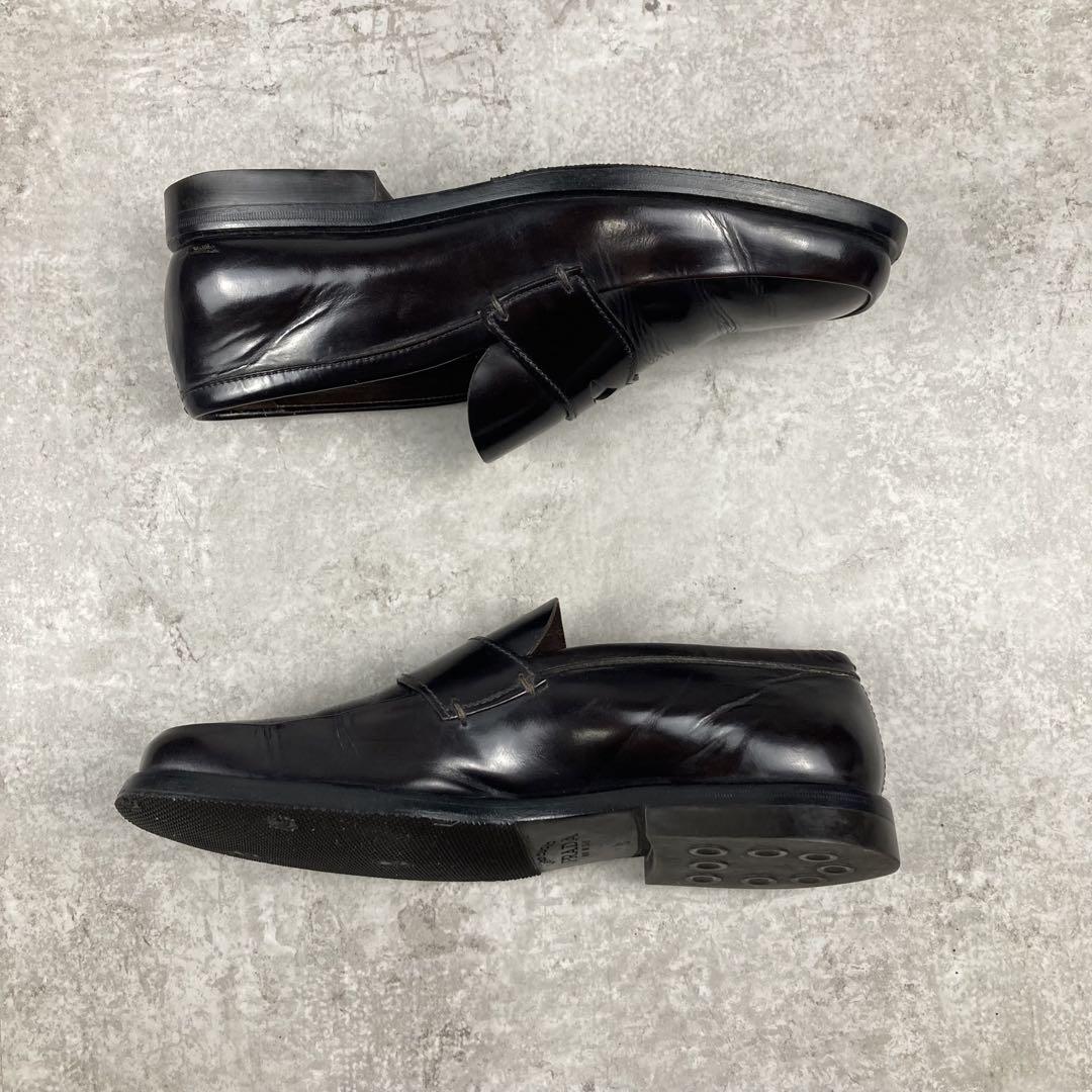 PRADA プラダ　レザー　コインローファー　8 ダークブラウン　茶色