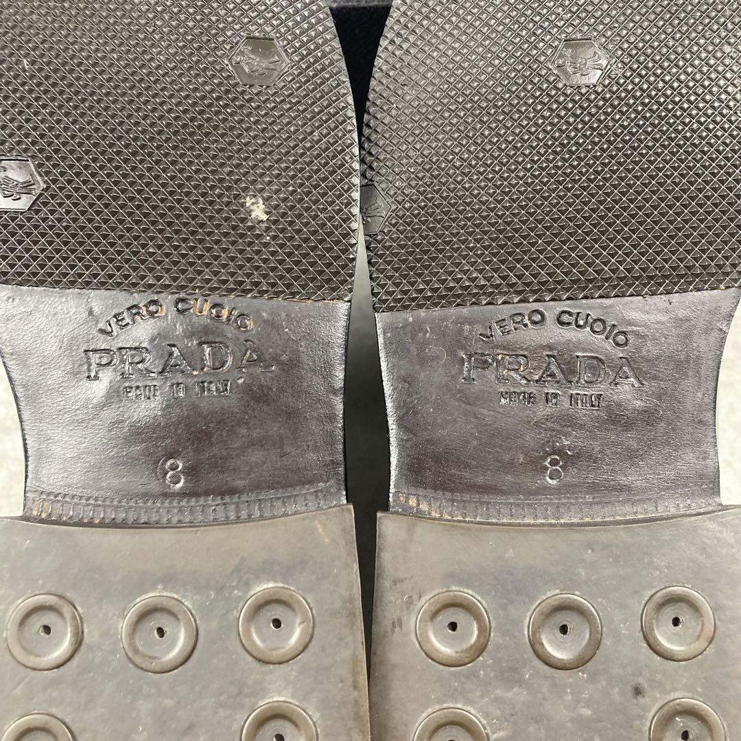 PRADA プラダ　レザー　コインローファー　8 ダークブラウン　茶色
