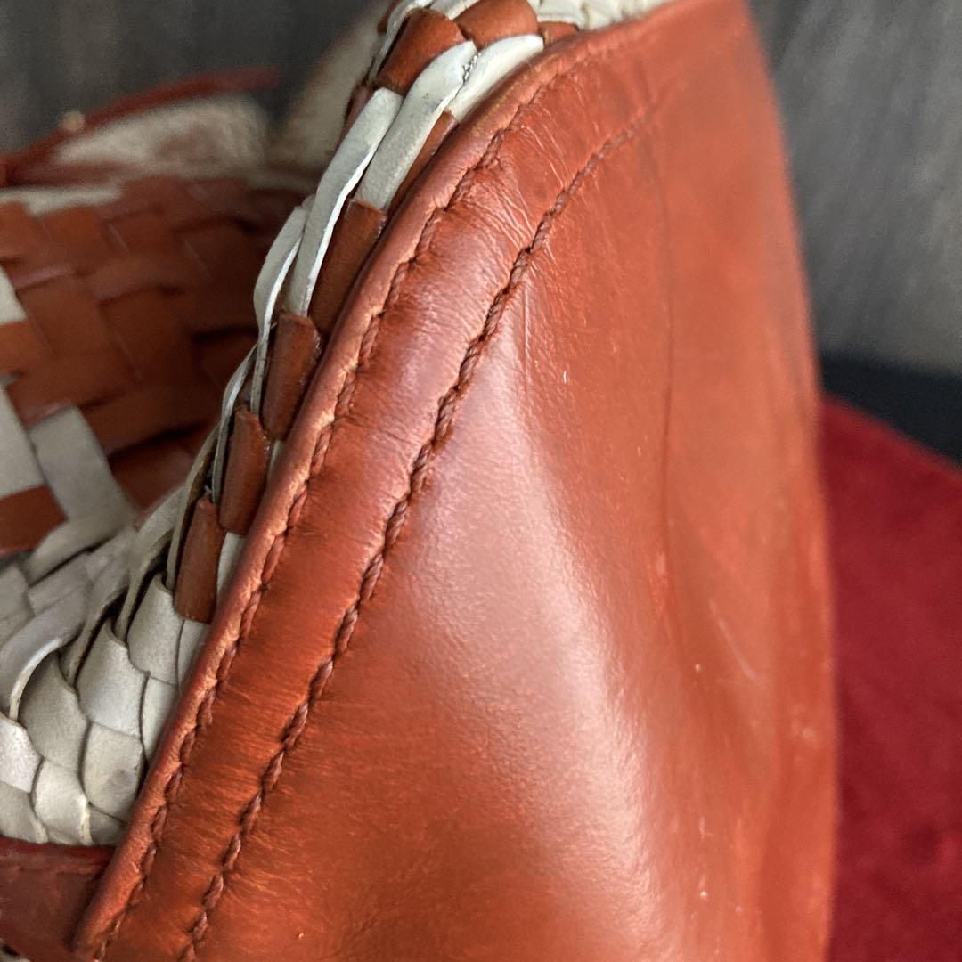 Cole Haan 美品 ハンドバッグ イントレチャート ブラウン×ライト