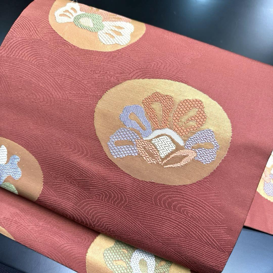1-187 名古屋帯 九寸 美品 正絹 着物 名古屋仕立て