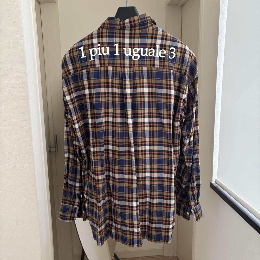 1piu1uguale3 BIG CHECK SHIRT ビッグシルエット