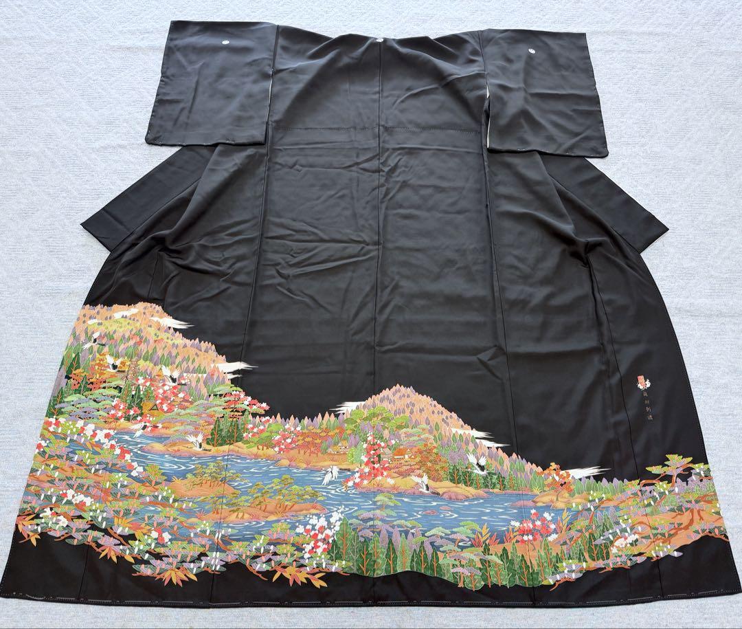 新品 高級 黒留袖 比翼付き 蘇州刺繍 五つ紋 総刺繍 約100万円