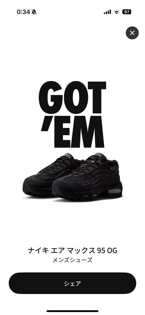 Levi’s NIKE ナイキ エア マックス 95 OG ブラック リーバイス