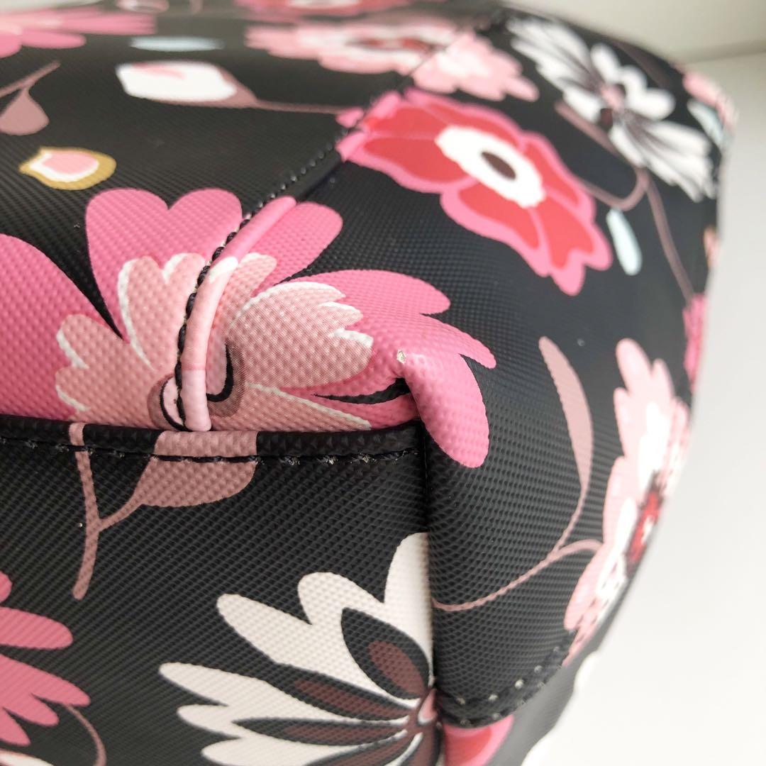 新品保管 kate spade ケイトスペード トートバッグ 花柄 ブラック