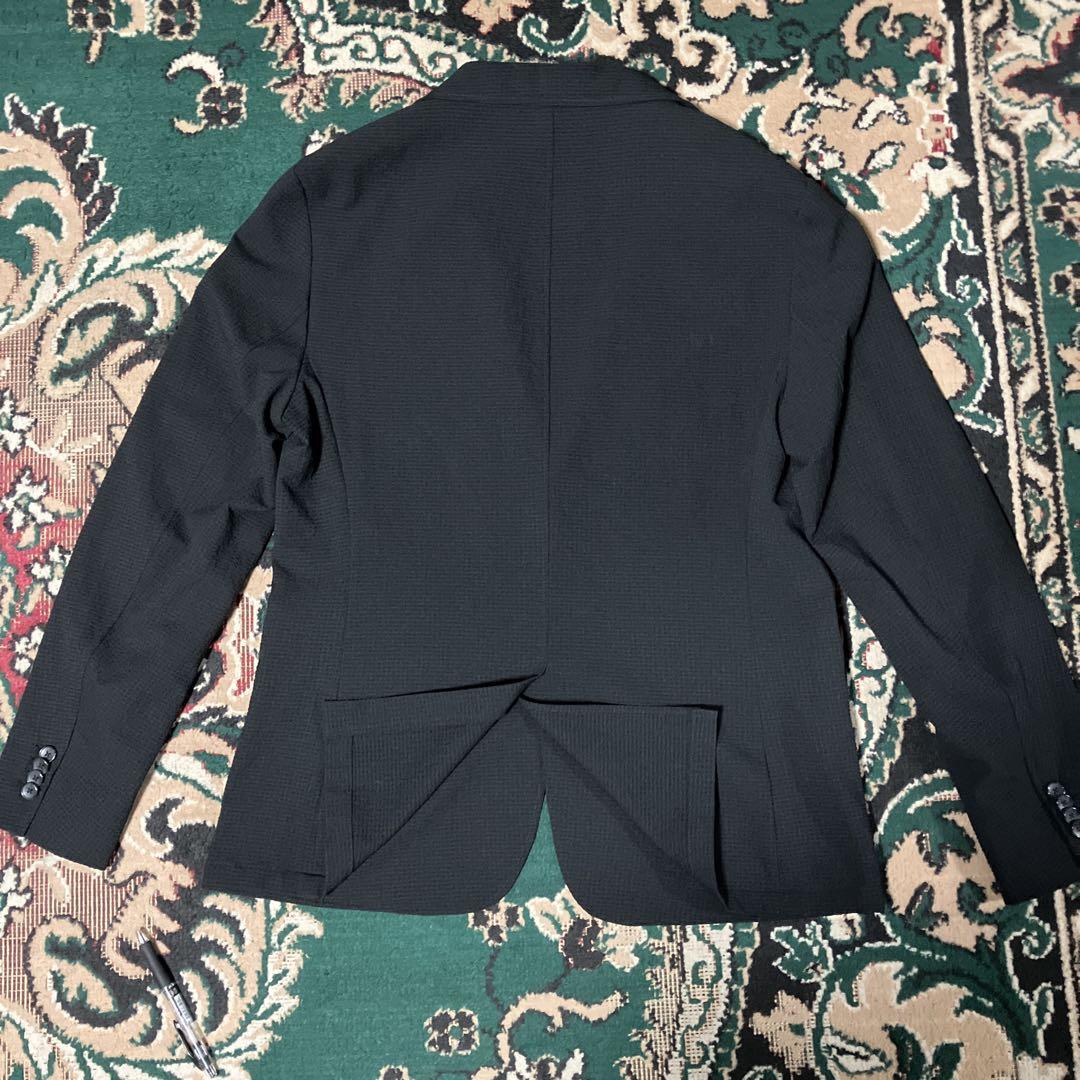 ZARA ザラ シアサッカー　セットアップ　スーツ　L ブラック ZARA ザラ シアサッカー セットアップ スーツ L ブラック