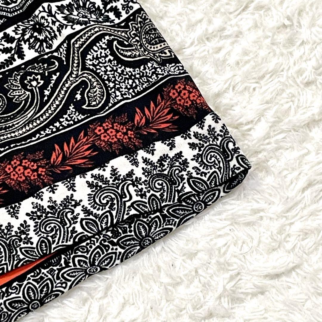 極美品 エトロ ワンピース 秋 ペイズリー カシュクール 総柄 ドレス L 画像7