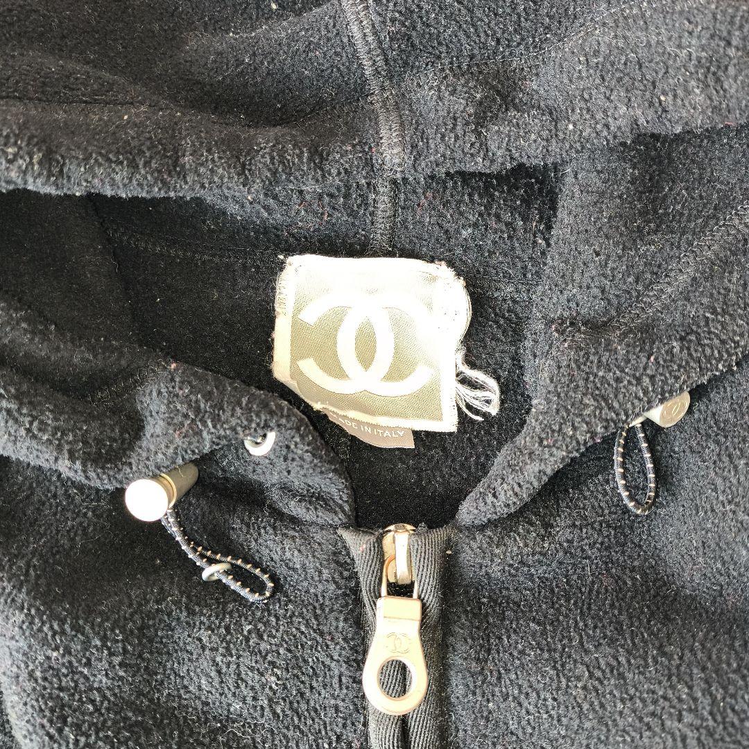 CHANEL フリースパーカー ブラック