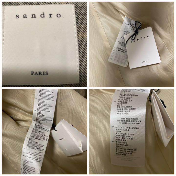 最新品定番 新品 サンドロ チェックジャケット スジ XlqIr-m51984872844 未使用品 Sandro Paris 特価新作