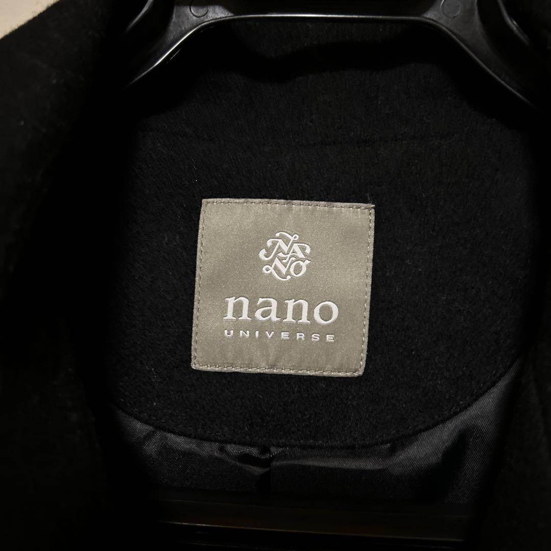 ナノユニバース メンズ タスマニアブレンド メルトンマリンコートS ブラック ナノユニバース メンズ タスマニアブレンド メルトンマリンコートS ブラック