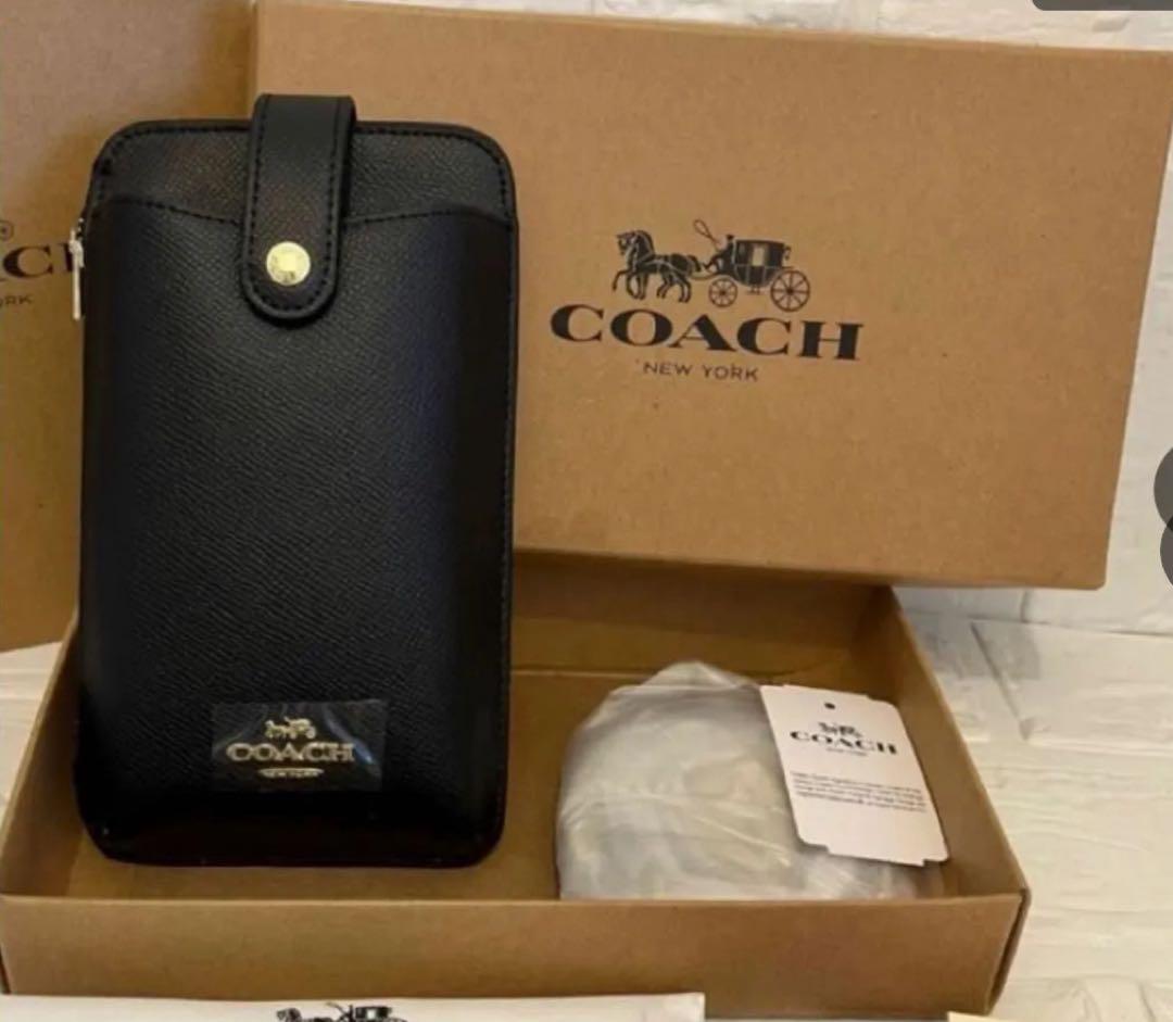 COACH【新品】スマホショルダーバッグ　ブラック