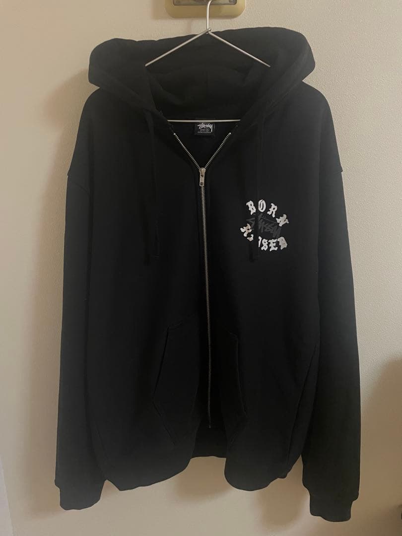 Stussy BORN RAISED ブラックパーカー XL