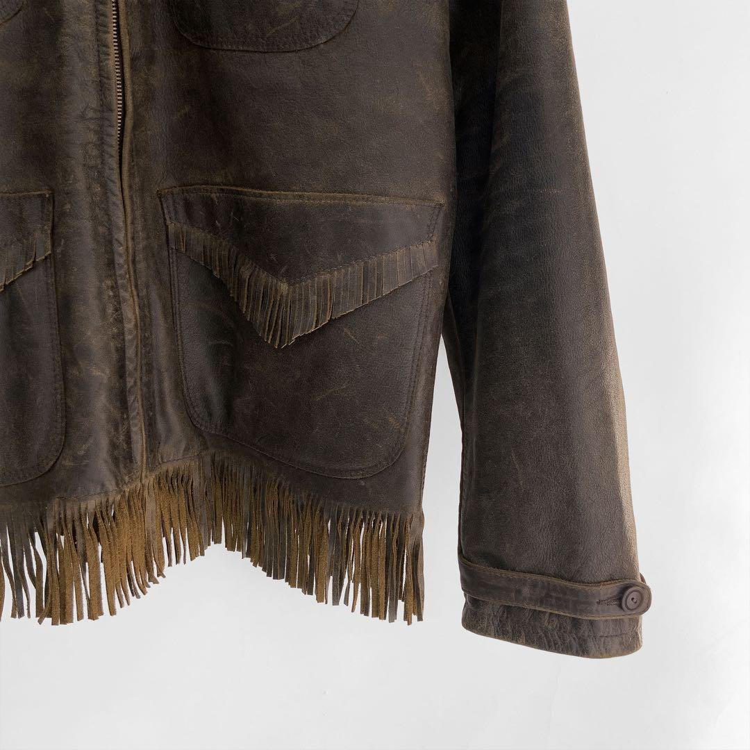 24FW RRL 新品 フリンジ レザー ジャケット サイズM 24FW RRL 新品 フリンジ レザー ジャケット ダブルアールエル M
