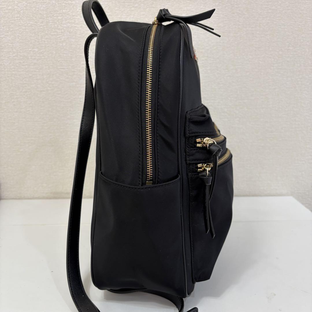 美品 katespade ケイトスペード ナイロン リュック バックパック 黒
