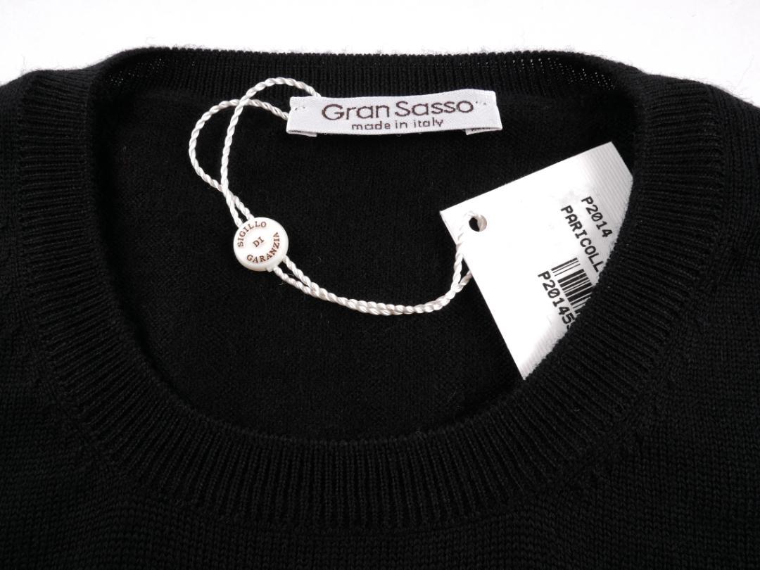 GRAN SASSO ウール クルーネック ニット 46 グランサッソ ブラック Gran Sasso GRAN SASSO グランサッソ セーター 55167 14200