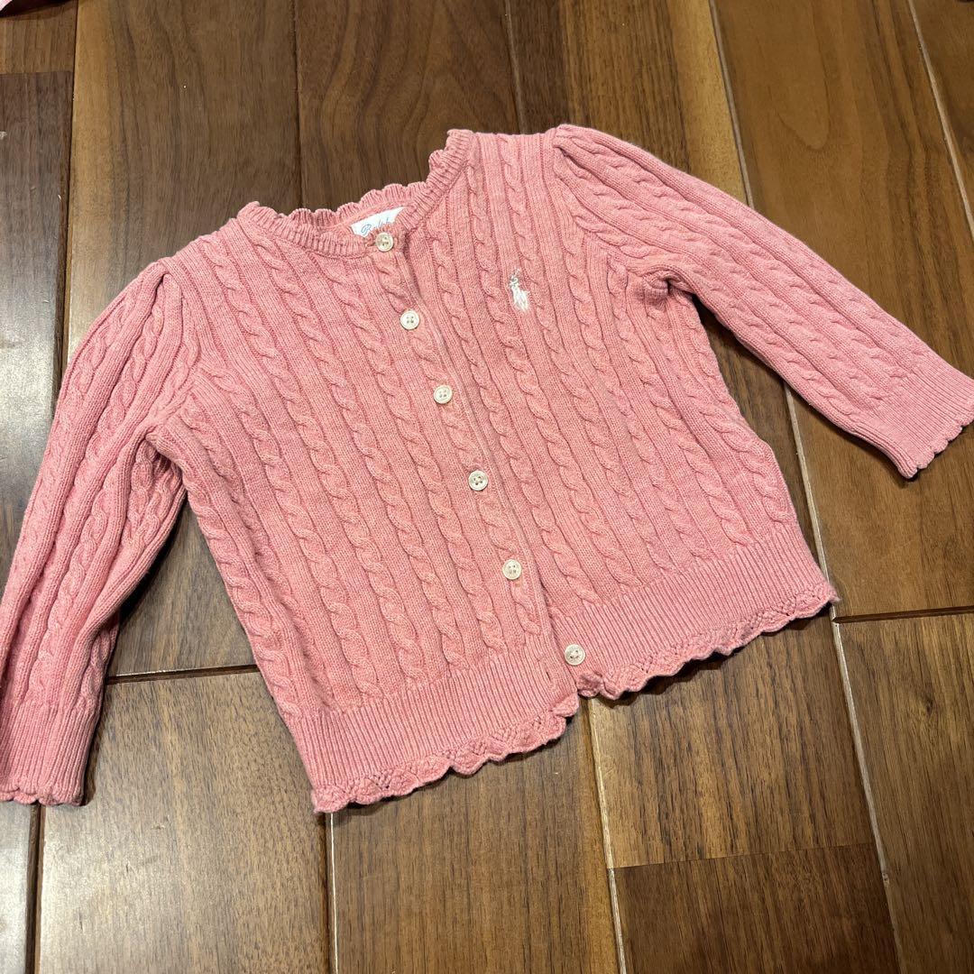 Ralph Lauren ピンク カーディガン 12M - メルカリ