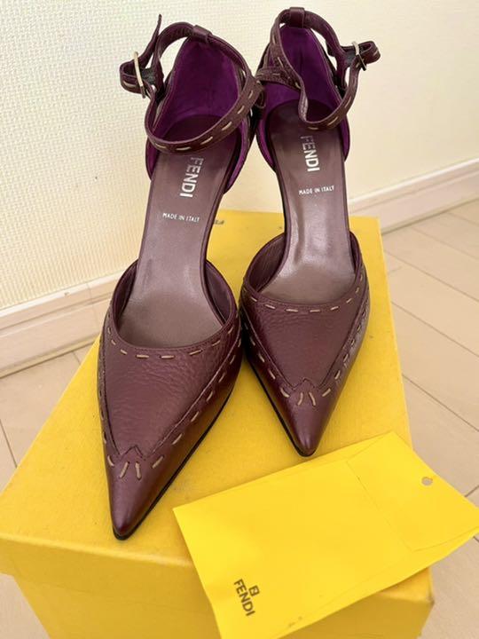 パープルカ レア新品 36.5 23.5cm パープル 5lETO-m51998749596 FENDI セレリア パンプス フェンディ