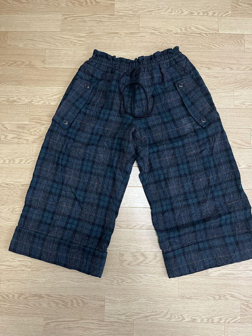 Y's ワイズ　シワ加工クロップドパンツ