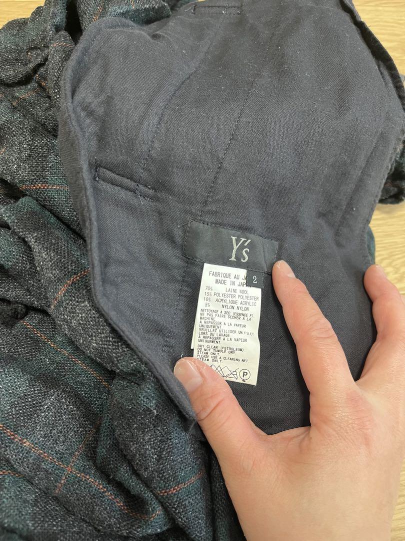 Y's ワイズ　シワ加工クロップドパンツ