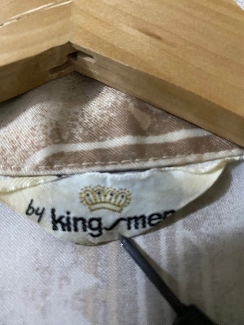 ビンテージ　70s KINGSMEN メンズXL 長袖シャツ　柄シャツ　アロハ