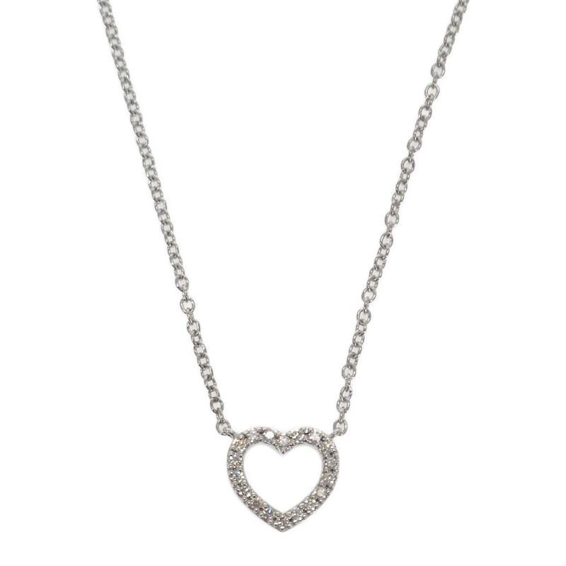 【TIFFANY&Co.】メトロハートミニ ネックレス K18WG ダイヤモンド