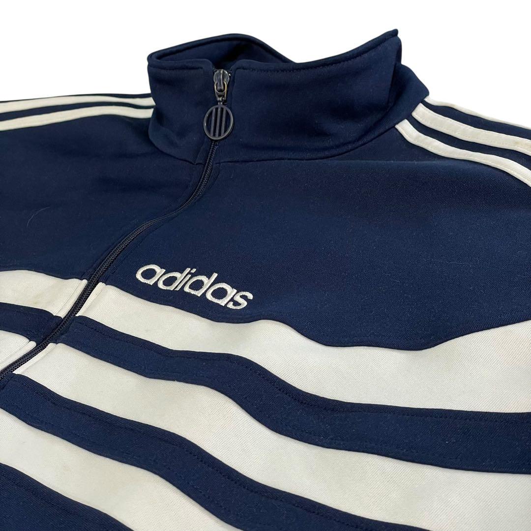 90s adidas Track Jacket XL 紺白 アディダス