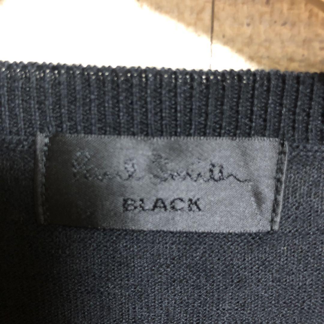 カシミア15% ポールスミス プリントカーディガン ブラック/マルチカラー