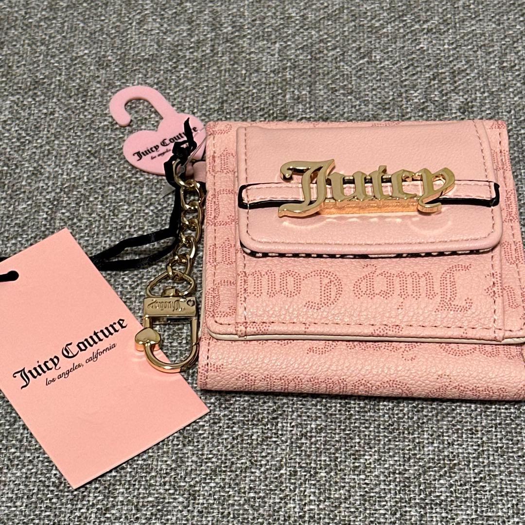JuicyCoutureジューシークチュールピンク財布 Juicy Couture ピンク カードホールダー付 折りたたみ財布