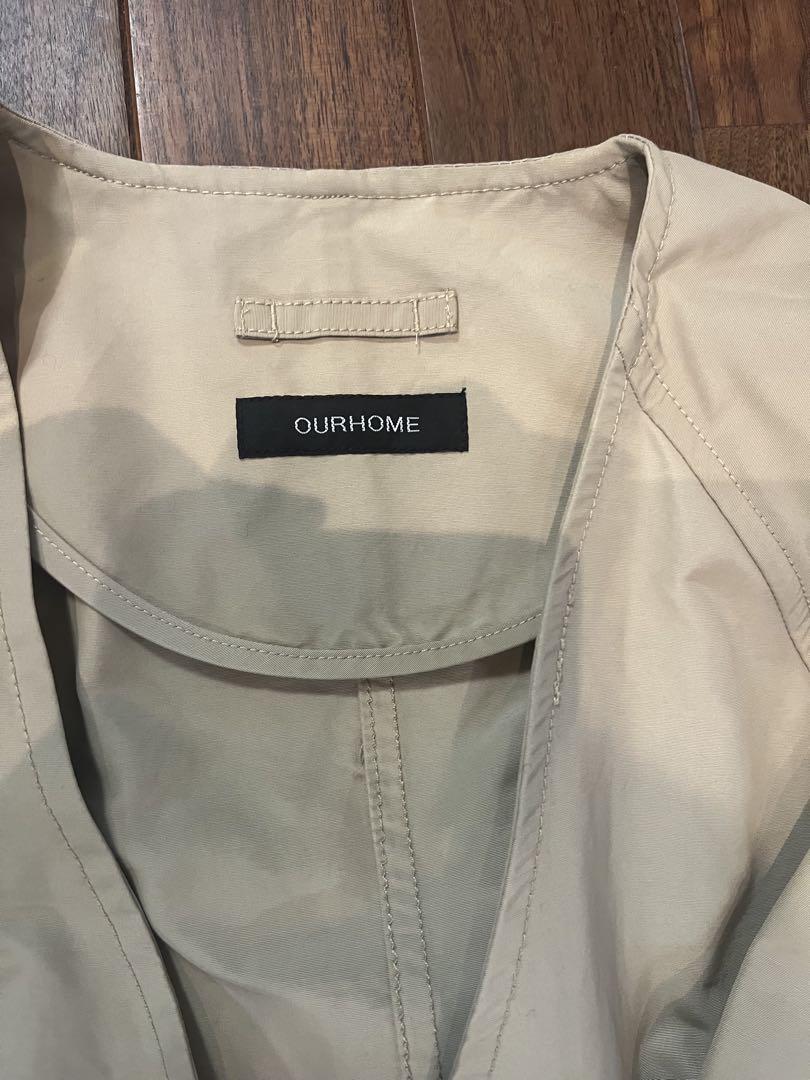 OURHOME 頼れるノーカラーコート ライトベージュ⭐︎新品未使用⭐︎
