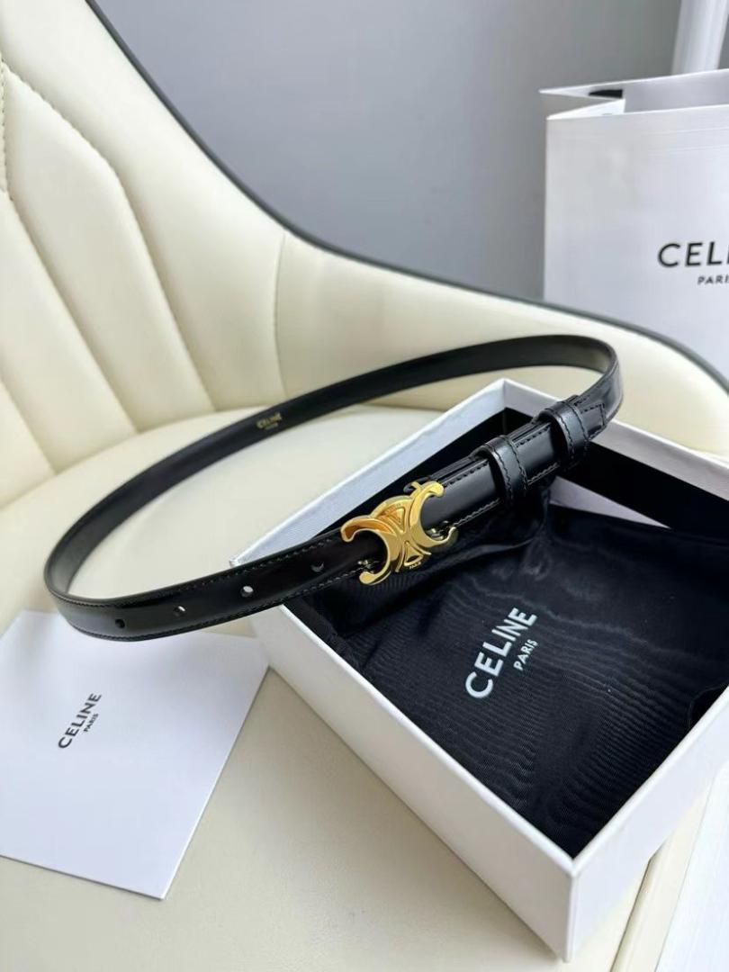✨新品 CELINE ブラック レザーベルト 95CM