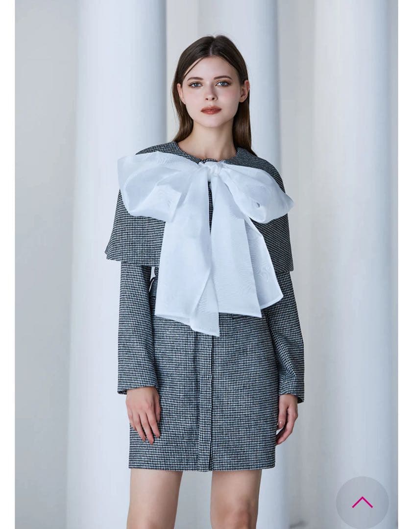 リボン付きブラックミニワンピース サイズF SIZE Riu