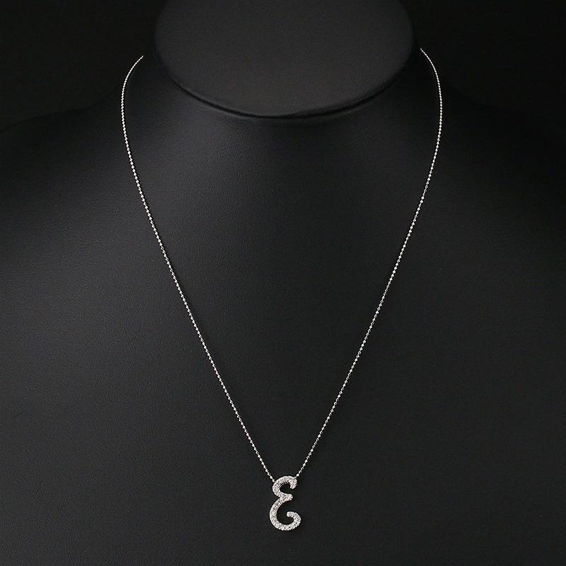 ダイヤモンド/0.25ct イニシャルE ネックレス K18WG I2746 ダイヤモンド/0.25ct イニシャルE ネックレス K18WG I2746