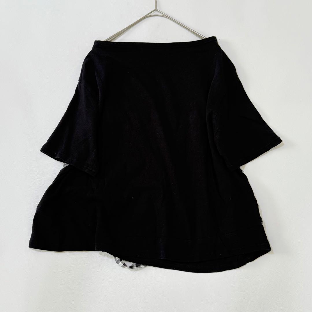 美品✨ 慈雨 ジウ 変形ブラウス チェック シワ加工　異素材　アシメ 近年モデル 美品✨ 慈雨 ジウ 変形ブラウス チェック シワ加工 異素材