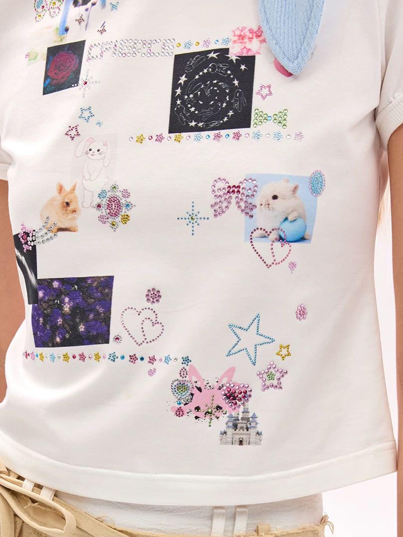CFIERCE ステッカープリント ダイヤモンド TシャツM CFIERCE ステッカープリント ダイヤモンド TシャツM - メルカリ