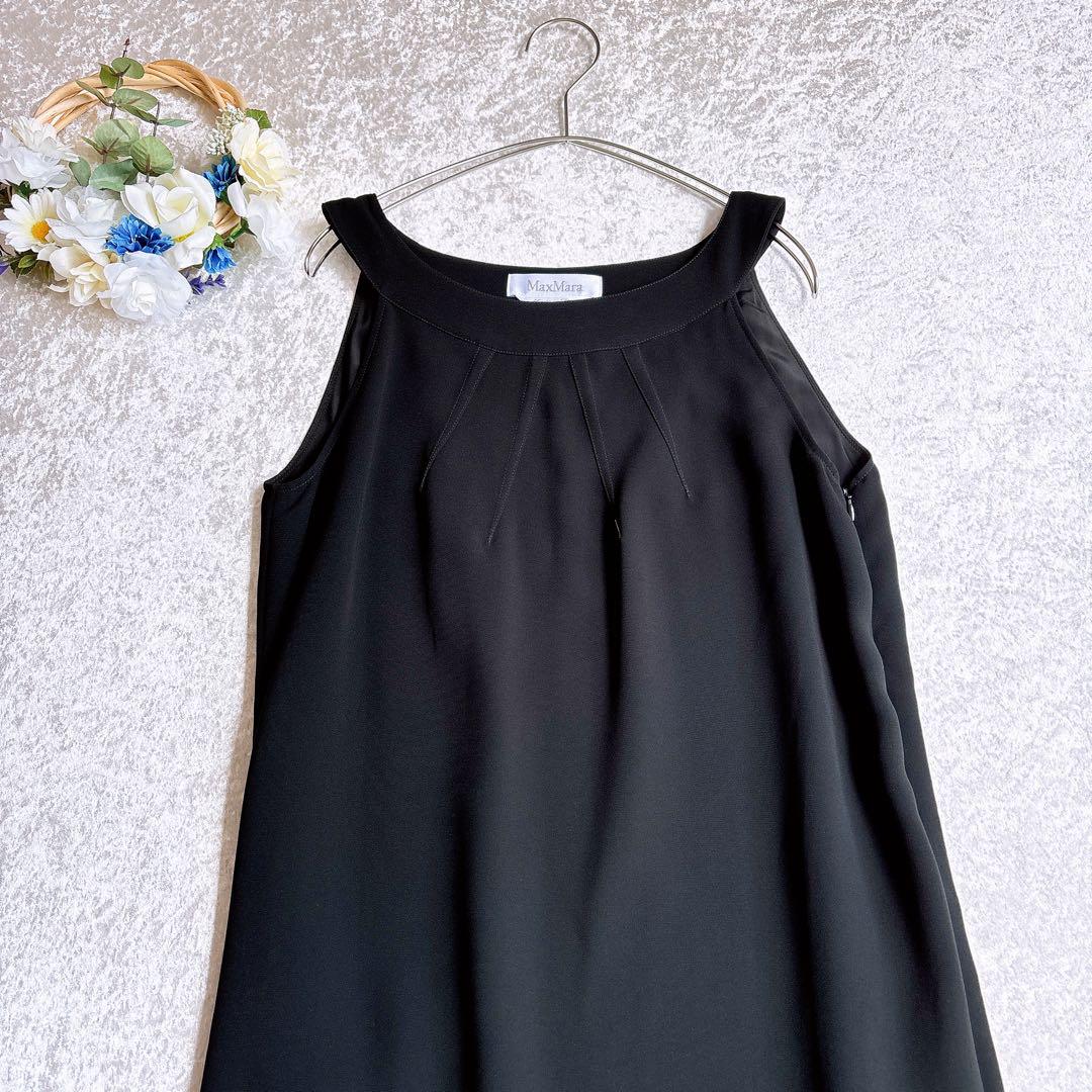 《極美品》MaxMara アメスリ膝丈ワンピース　42/L相当　高級白タグ♡