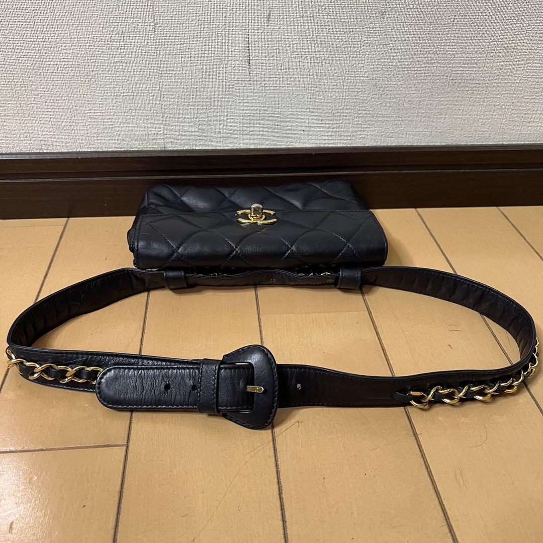 CHANEL シャネル ウエストポーチ マトラッセ ココマーク ターン