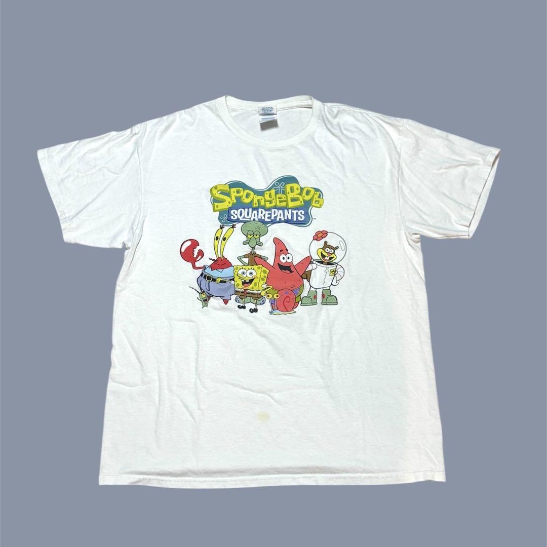 【海外輸入】USA古着vintageスポンジ・ボブ Tシャツ ホワイトL