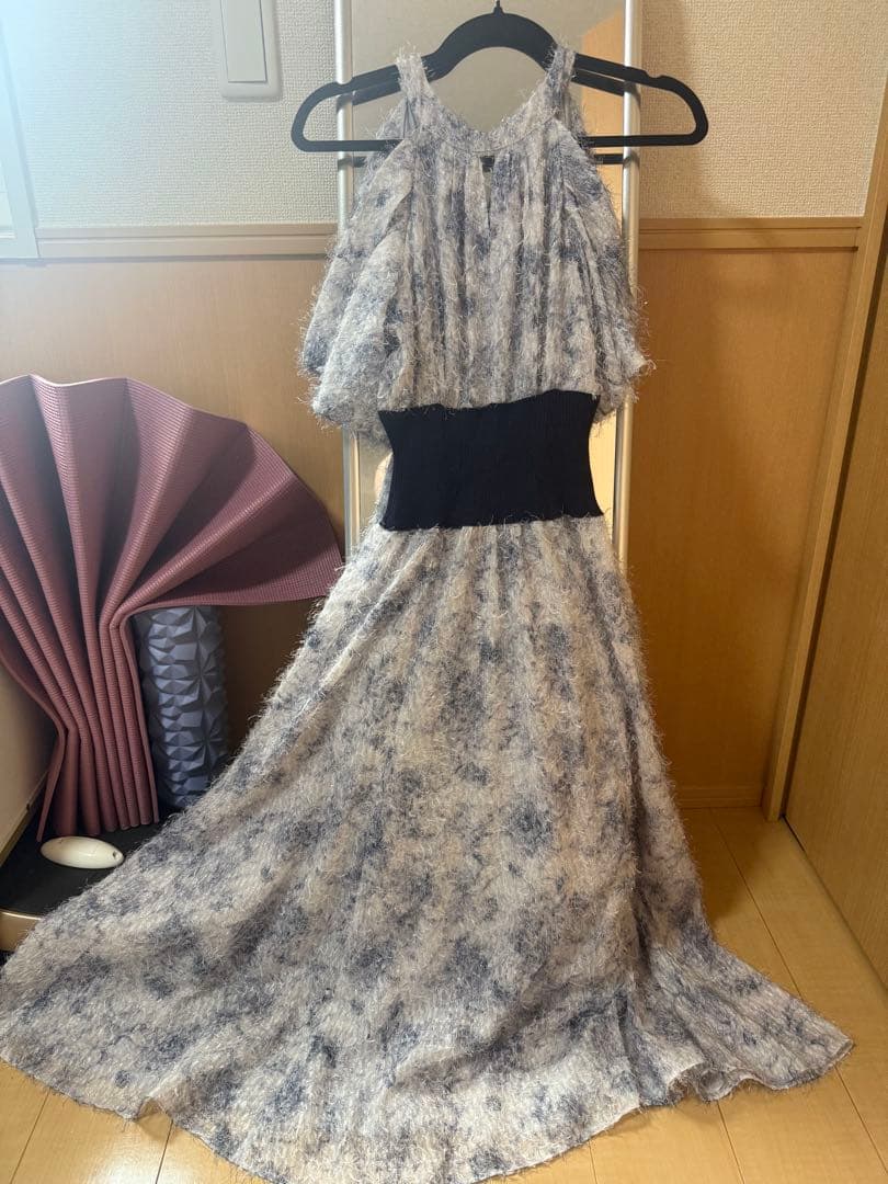 snidel フリンジウエストリブワンピース