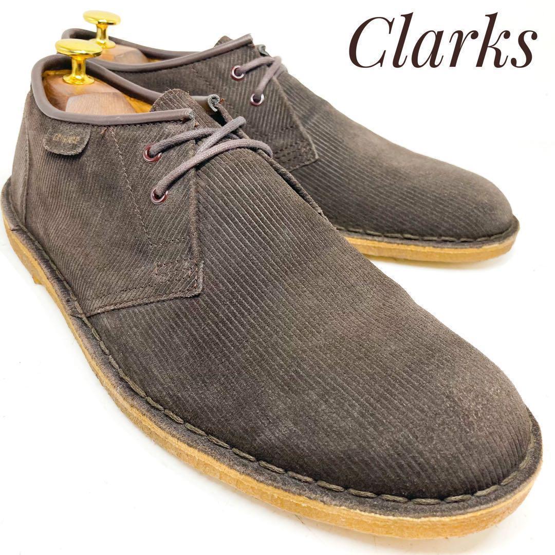 Clarks クラークス コーデュロイ プレーントゥ クレープソール 27cm