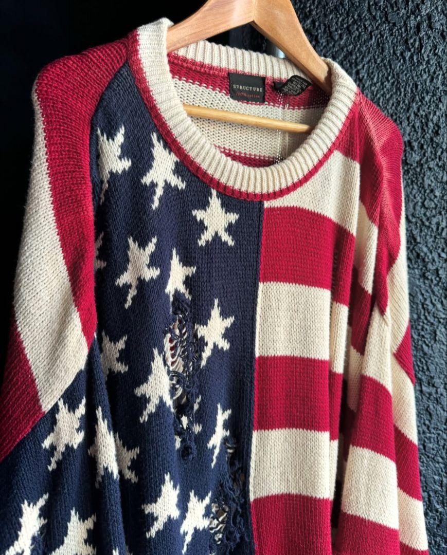 【冬物】リメイク古着 ヴィンテージニット America