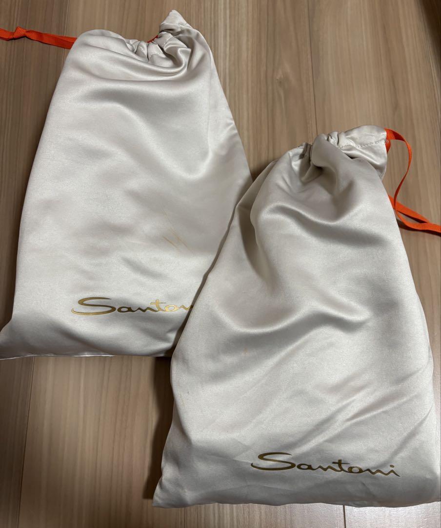 希少品 Santoni サントーニ ブラックレザー ブーツ 7.5 サイドゴア