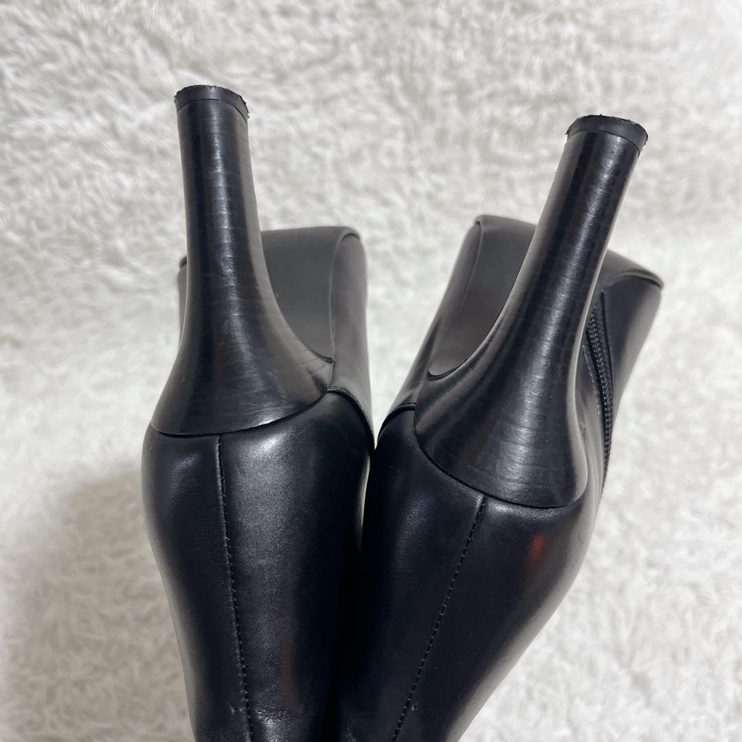 美品✨ダイアナ ロングブーツ サイドジップ 黒 レザー チャン