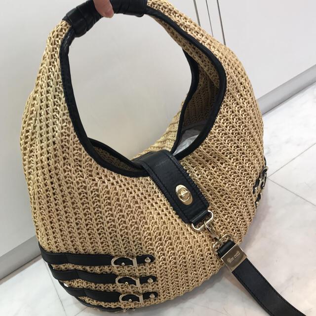 ☆美品☆ジミーチュウ カゴバッグ ストロー トートバッグ ショルダーバッグ