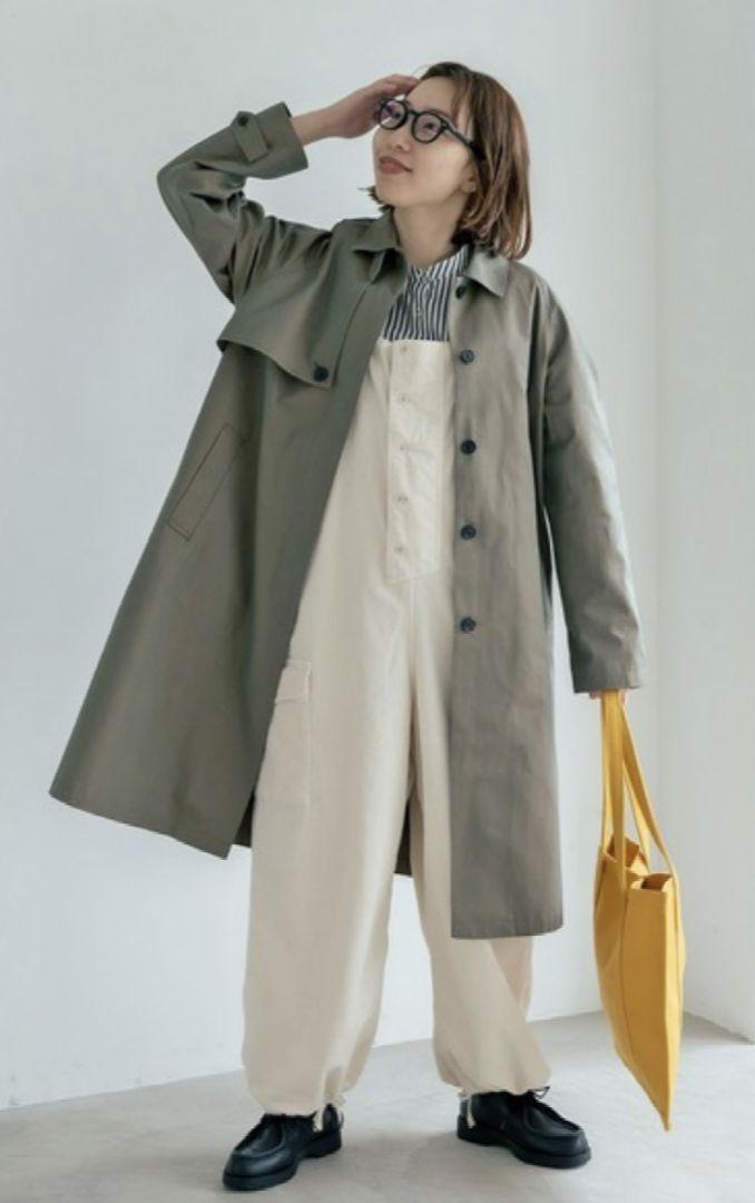 レコma❤️新品 パーリッシィ 交織ツイルステンカラーコート カーキ F