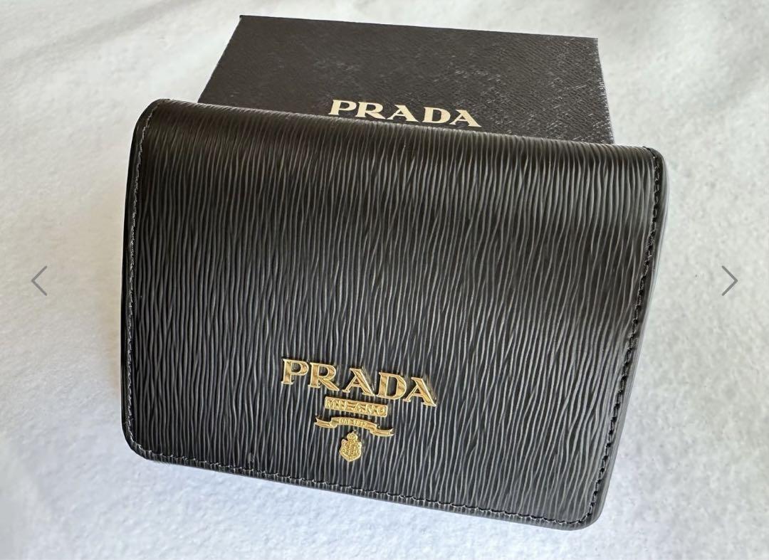【ほぼ新品】PRADA プラダ 三つ折り財布 ヴィッテロムーブ バイカラー