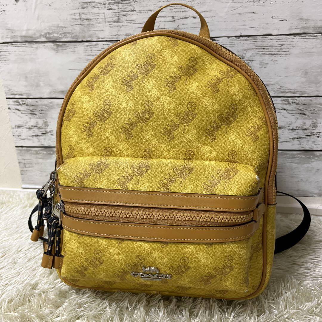 希少色　COACH コーチ ホースアンドキャリッジ リュック イエロー