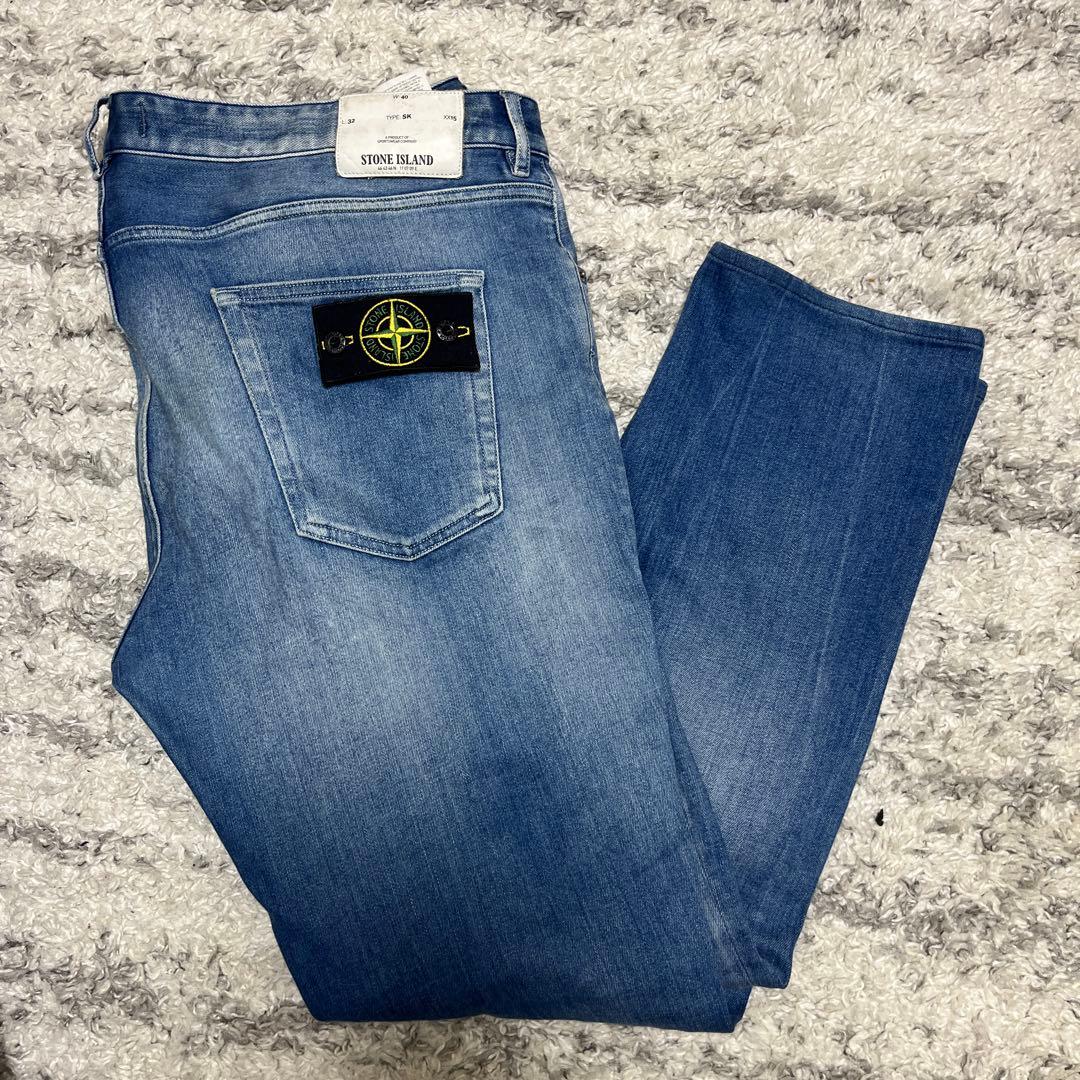 希少ビックサイズ ストーンアイランド ストレッチ スキニーデニム W40L32