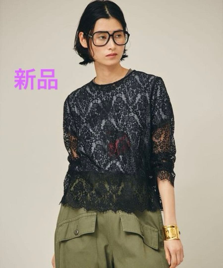 新品タグ付き　Curensology ＜C.S.G＞リネンリバーレースブラウス