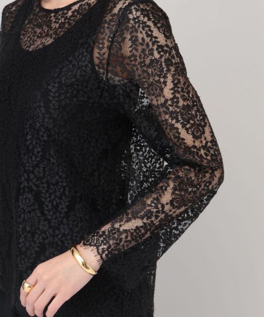 新品タグ付き　Curensology ＜C.S.G＞リネンリバーレースブラウス