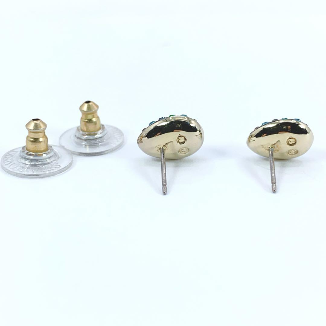 【極美品】SWAROVSKI　スワロフスキー　マルチカラー　ピアス　卵型　小さめ